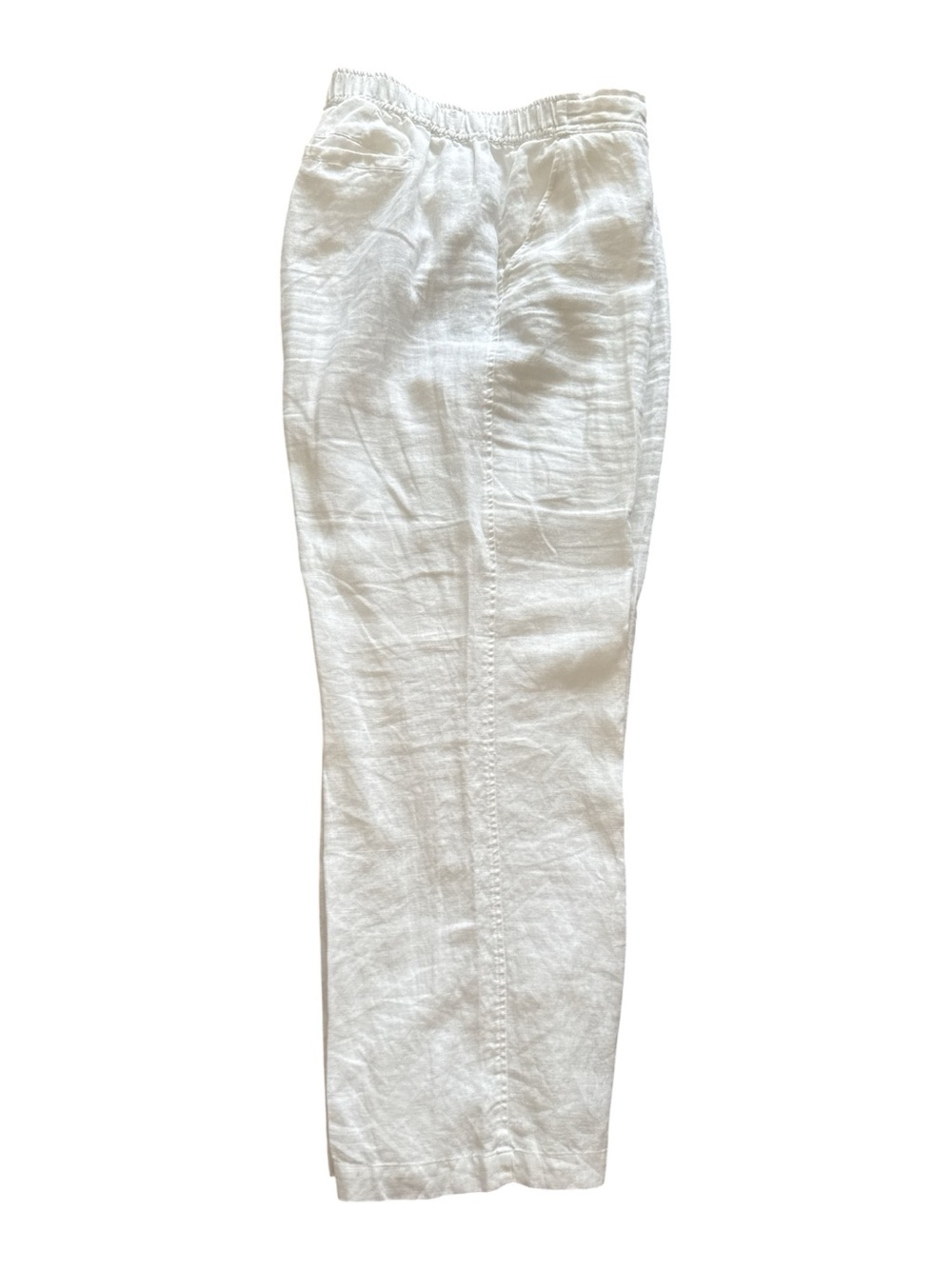 Vince Camuto Linen Wide-Leg Pants White XL Pull On Drawstring Lagenlook Boho - Picture 4 of 12